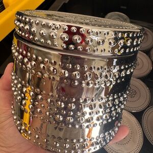 Silver Studded Decorative Candle Jar - Home Accents